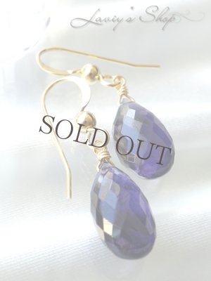 画像2: 大粒ぽってりアイオライトの1粒ピアス