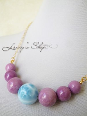 画像6: 大珠高品質ラリマールとフォスフォシデライトのネックレス