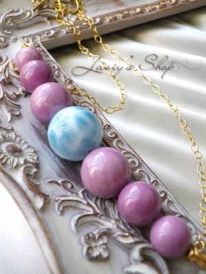 画像4: 大珠高品質ラリマールとフォスフォシデライトのネックレス