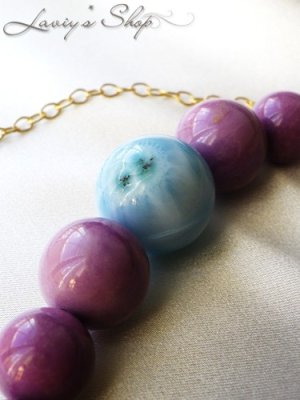 画像8: 大珠高品質ラリマールとフォスフォシデライトのネックレス