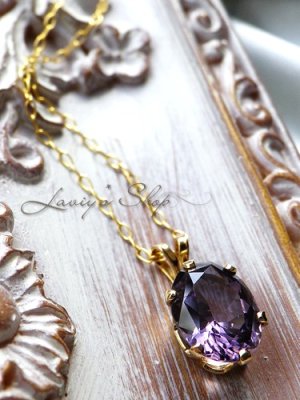 画像6: 宝石パープルカラースピネルの1粒ネックレス