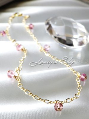 画像2: ピンクカラースピネルのフリンジデザインブレスレット