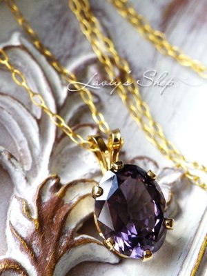 画像2: 宝石パープルカラースピネルの1粒ネックレス