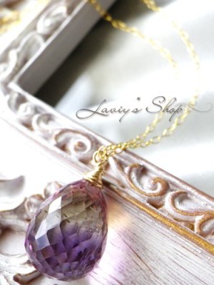 画像2: ぽってり大粒アメトリンブリオレットの1粒ネックレス