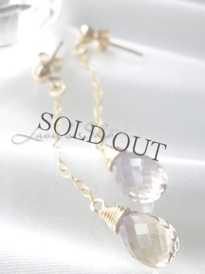 画像2: アメトリンブリオレットの1粒チェーンピアス