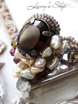 画像5: 大粒ロードライトガーネットと芥子パールのデコレーションリング