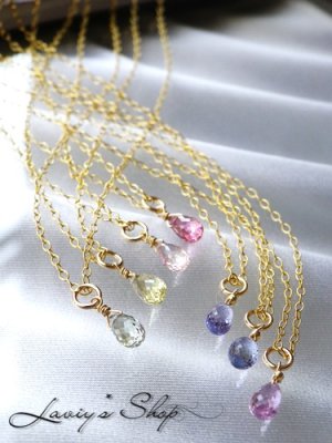 画像2: 非加熱パステルカラーサファイアのプチネックレス(RAINBOW)