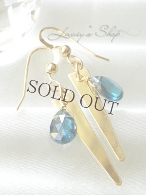 画像3: アフリカ産ブルーグリーンカイヤナイトのデザインピアス