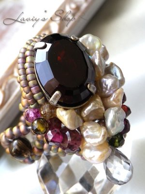 画像4: 大粒ロードライトガーネットと芥子パールのデコレーションリング