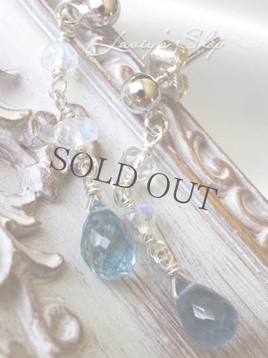 画像5: サンタマリアアクアマリンとブルームーンのIラインピアス