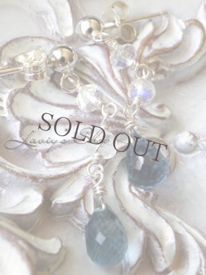 画像3: サンタマリアアクアマリンとブルームーンのIラインピアス