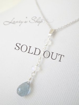 画像7: サンタマリアアクアマリンとブルームーンのIラインネックレス