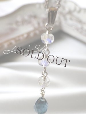 画像2: サンタマリアアクアマリンとブルームーンのIラインネックレス