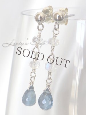 画像6: サンタマリアアクアマリンとブルームーンのIラインピアス