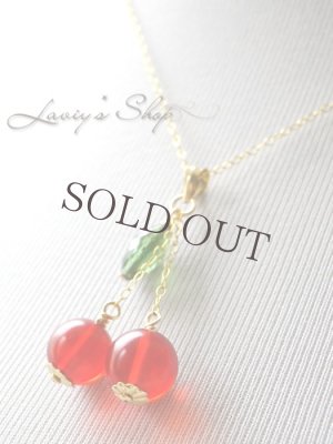 画像6: バルティックレッドアンバーのチェリーモチーフネックレス