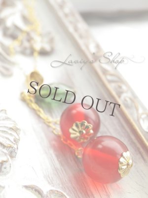 画像4: バルティックレッドアンバーのチェリーモチーフネックレス