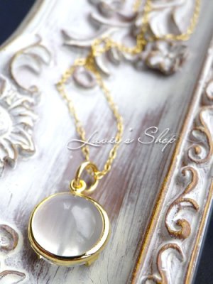 画像5: 猫目ホワイトムーンストーンの1粒ネックレス