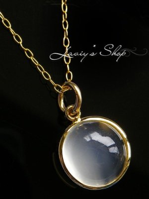 画像3: 猫目ホワイトムーンストーンの1粒ネックレス