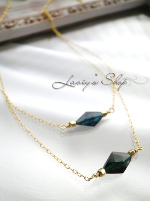 画像2: ファンシーカットインディコライトの2連デザインネックレス