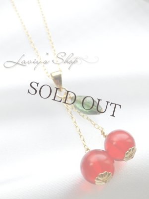 画像3: バルティックレッドアンバーのチェリーモチーフネックレス