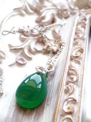 画像6: ぽってりグリーンオニキスの1粒ネックレス