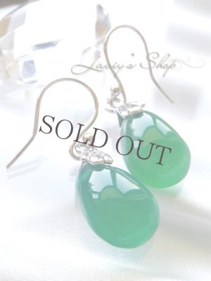 画像2: ぽってりグリーンオニキスの1粒ピアス