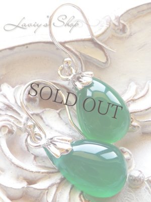 画像3: ぽってりグリーンオニキスの1粒ピアス