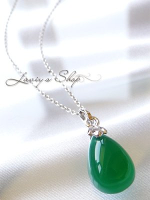 画像4: ぽってりグリーンオニキスの1粒ネックレス