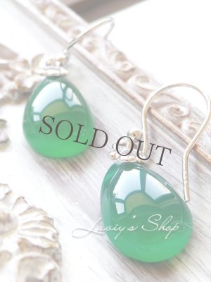 画像7: ぽってりグリーンオニキスの1粒ピアス