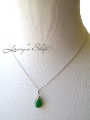 画像8: ぽってりグリーンオニキスの1粒ネックレス