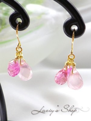 画像7: K18/3color pink gem のピアス