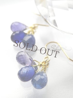 画像3: K18/3color blue gem のピアス