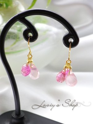 画像6: K18/3color pink gem のピアス