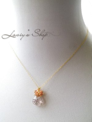 画像9: レピドクロサイトinクォーツと秋色Gemのタッセルネックレス