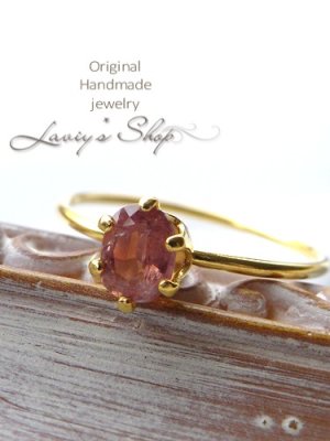 画像4: 非加熱/ブラウニッシュピンクサファイアの1粒リング(OV)