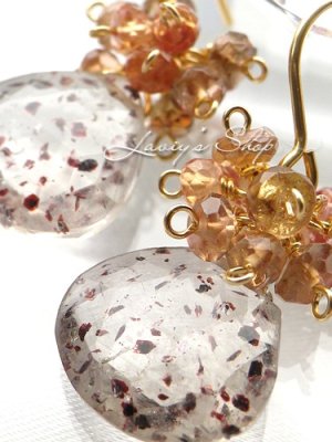 画像5: レピドクロサイトinクォーツと秋色Gemのタッセルピアス