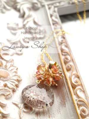 画像6: レピドクロサイトinクォーツと秋色Gemのタッセルネックレス