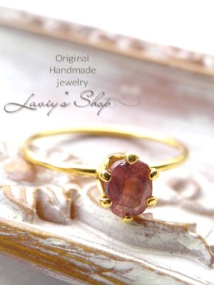 画像5: 非加熱/ブラウニッシュピンクサファイアの1粒リング(OV)