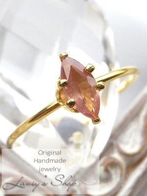 画像3: 非加熱/ブラウニッシュピンクサファイアの1粒リング(MQ)