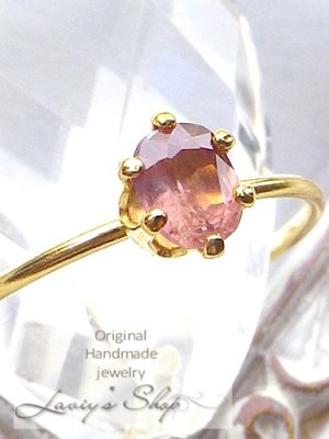画像2: 非加熱/ブラウニッシュピンクサファイアの1粒リング(OV)