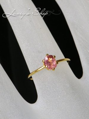 画像7: 非加熱/ブラウニッシュピンクサファイアの1粒リング(OV)