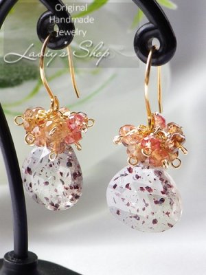 画像4: レピドクロサイトinクォーツと秋色Gemのタッセルピアス