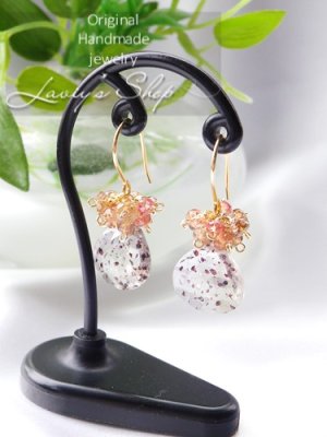 画像3: レピドクロサイトinクォーツと秋色Gemのタッセルピアス