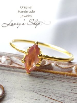 画像4: 非加熱/ブラウニッシュピンクサファイアの1粒リング(MQ)