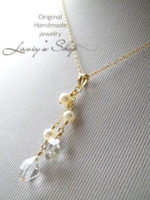 画像7: ハーキマーダイヤモンドポインターとパールのリズミカルネックレス