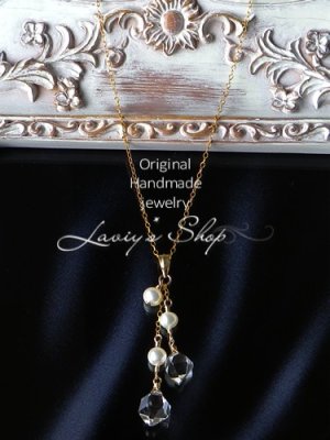 画像3: ハーキマーダイヤモンドポインターとパールのリズミカルネックレス