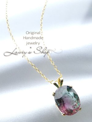 画像4: 大粒バイカラートルマリンの1粒ネックレス