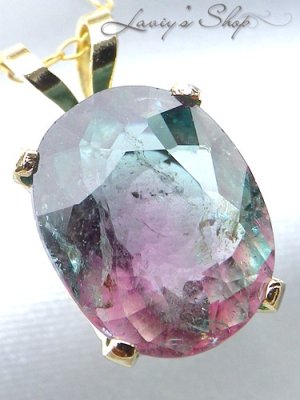 画像5: 大粒バイカラートルマリンの1粒ネックレス