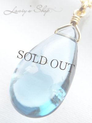 画像5: K14GF/大粒ロンドンブルートパーズの1粒ネックレス