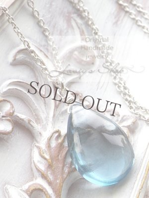 画像2: Silver925/大粒ロンドンブルートパーズの1粒ネックレス